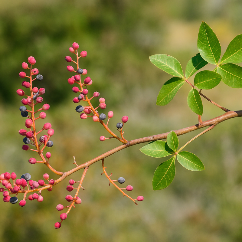 Terebinth tree branch with terebinth fruit