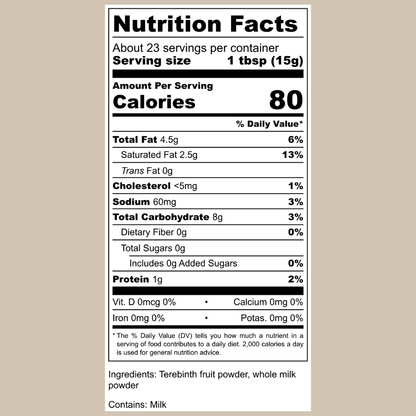 nutrition label